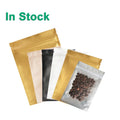 Small One Side Clear Black White Gold Pink Foil Laminated Resealable Ziplock Food Pouches Bags Packaging MegaBDM