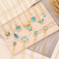 Fashion Zircon Brass Charms Jewelry Choker Women Butterfly Tear Drop Pendant Necklace for Women