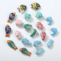 Wholesale Retro Goldfish Dolphin Ceramic Beads Hand-Painted DIY Clay Porcelain for Jewelry Making Colorful Design