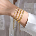 18k Gold Plated Herringbone Chain Bracelet Stainless Steel Snake Knife Chain Bracelet Jewelry