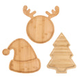 Best Christmas Gift Reindeer Bamboo Christmas Tree Santa Hat Wood Serving Tray Christmas Wooden Plate