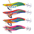 Wholesale SJ037 10.5cm 12.2g 2.5# Sea Saltwater Wooden Shrimp Baits Squid Jig Fishing Lures
