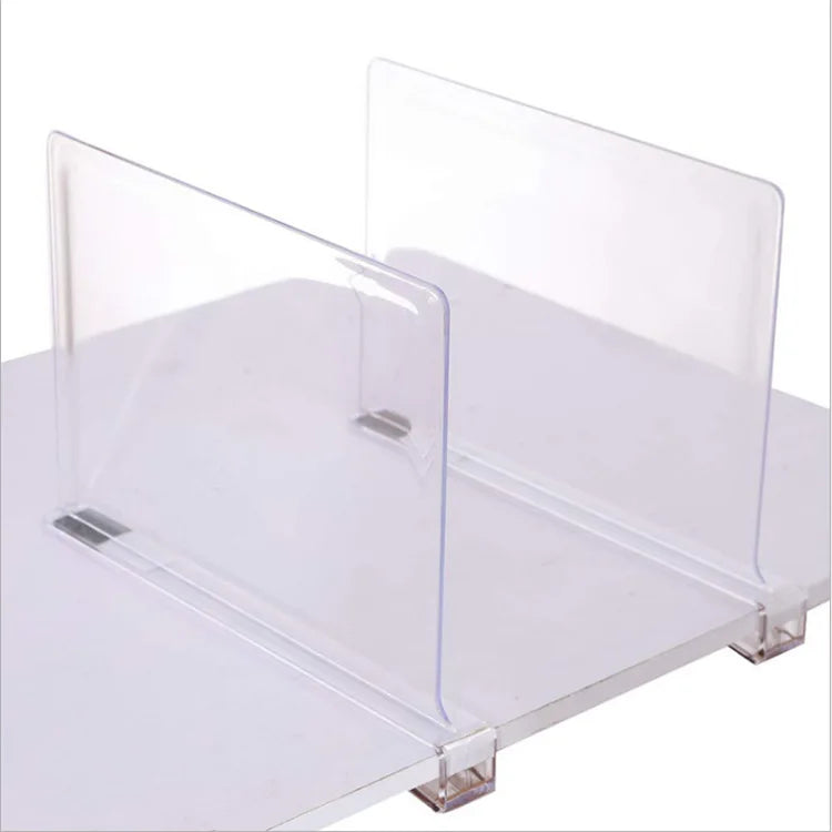 Hot Sale Retail L Shape Transparent Acrylic Closet Shelf Divider