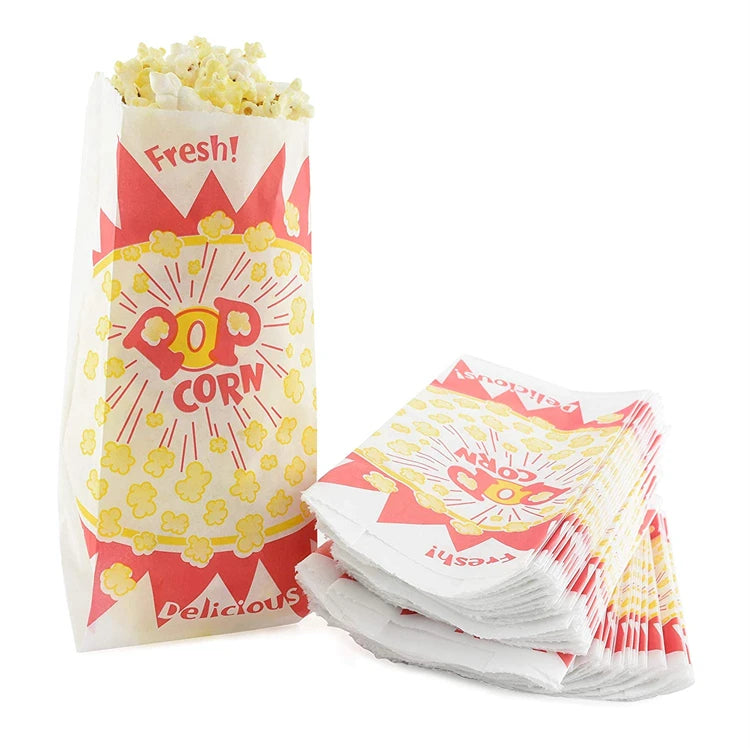 KM Clear Small Popcorn Packaging Kraft Paper Food Bags for Sugars