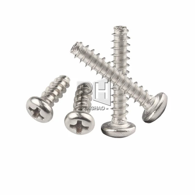 304 Stainless Steel Round Head Self-tapping Screw Phillips Head Round Head Flat Tail Self-tapping Screw PB1.4-PB5.0