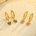 Hot Sale Cute Butterfly Charms Hypoallergenic Stainless Steel Zircon Jewelry Sets INS Inspired Earrings and Necklaces