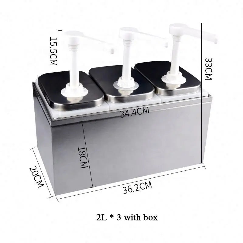 Hot Black Condiment Dispenser With Six (0.5 Liter) Inserts for Kitchen Catering