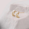 E2204 5-6mm DIY Natural Freshwater Pearl Charm Earrings Mounting Accessory 925 Sterling Silver Gold Plated  Jewelry for Women