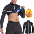 Men's Sports Running Fitness Clothes Sauna Sweatshirt Bodybuilding Corset Long Sleeve Cardigan Jacket