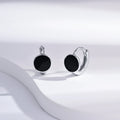 Wholesale Earrings Jewelry Rhodium Plated Epoxy Round Huggie 925 Sterling Silver Fine Jewelry Earrings