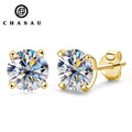Simple Classic Lab Diamond Earrings 4 Claw 925 Sterling Silver Hypoallergenic 6.5mm 1 Carat Moissanite Stud Earrings