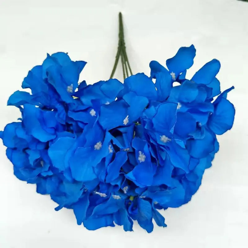 E-L074 Factory Wholesale 5 Heads Big Hydrangea Wedding Artificial Single White Hydrangea Flowers