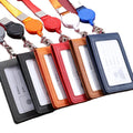 2023  Life-Mate Credit Card with 2 Card Slots  and PU Leather Lanyard for Badge PU Leather ID Badge Holder