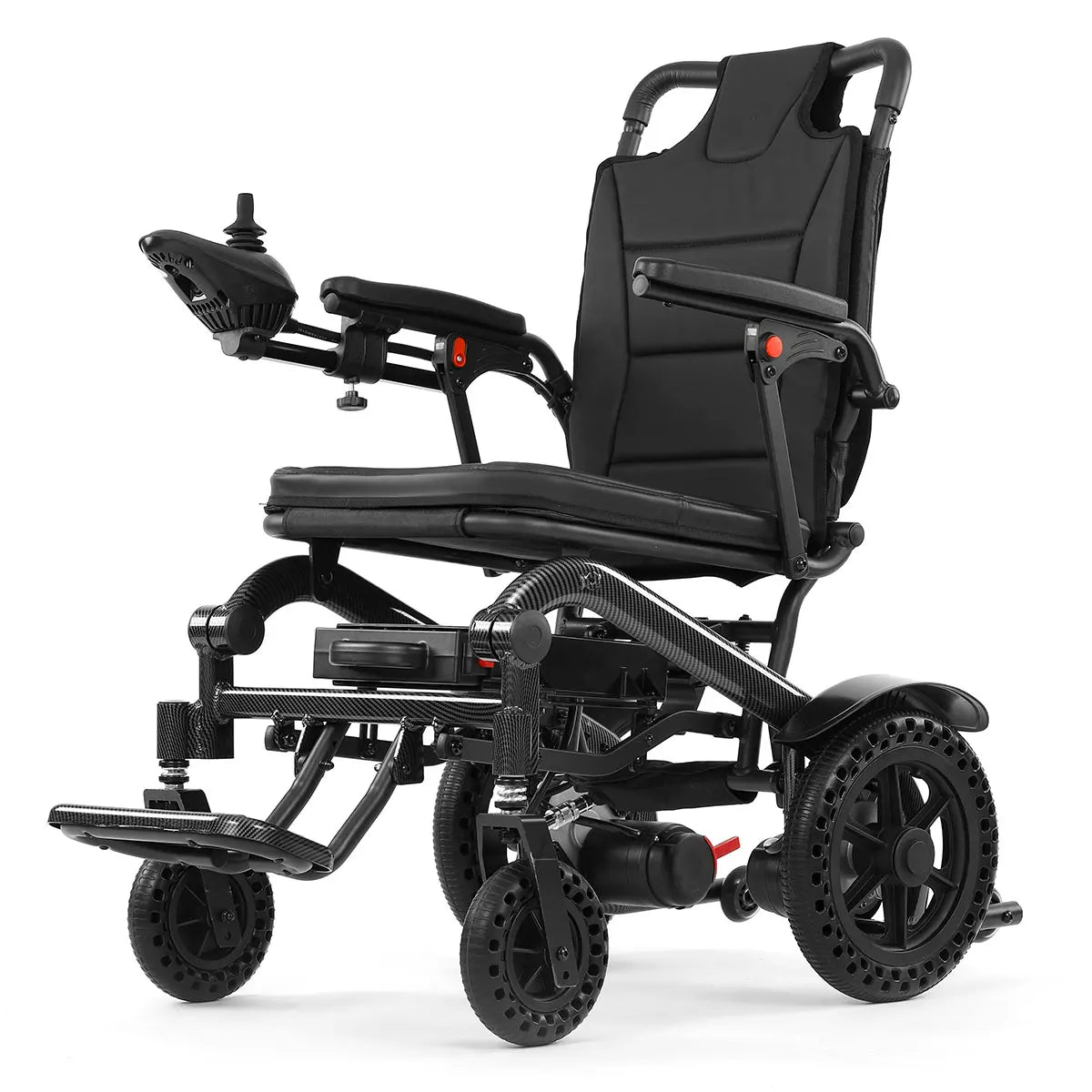 High Power Dual Motor Fast Folding Carbon Fiber Water Transfer Printing Homecare Aluminum Alloy Electric Wheelchair for Disabled
