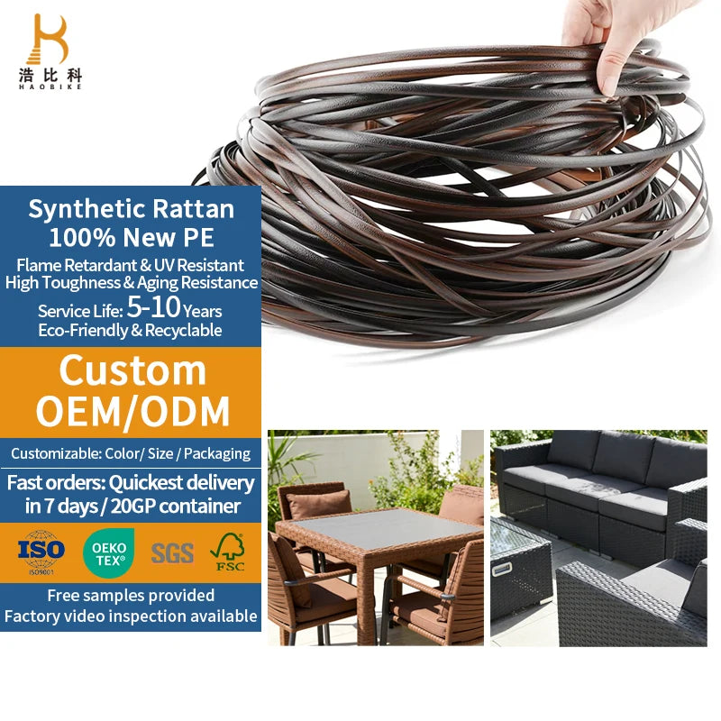 Factory Price Plastic Weave Strip Rotan Pe Material Ratanowe Paski Flat Listras De Rattan Strips