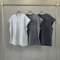 2025 New Arrivals Boys Hip Hop 100% Cotton Gym Stringer Tank Tops Sleeveless Casual Loose Blank Raw Edge Acid Wash for Men