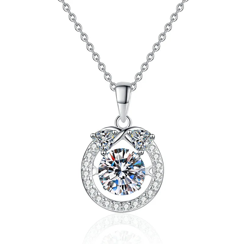 Infinity Symbol Tiny Zircon 1Carat Moissanite Sterling Silver S925 Trendy Design Moissanite Necklace for Women