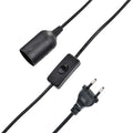 EU US Plug 1.8m Power Wire Cord Cable E27 Lamp Holder Bases With Switch Wire for Pendant LED Bulb E27 Hanglamp Suspension Socket