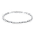 925 Sterling Silver Rhodium Plated Princess Cut Zircon Hip Hop Tennis Bracelet Party Gift