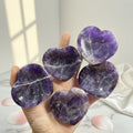 Crystal Crafts Dream Amethyst Heart Shape Bowl Gemstone Singing Bowl for Healing