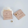 8*8cm Custom Printed Logo Mini Envelope Jewelry Bag Snap Button Closure Luxury Microfiber Jewelry Pouch