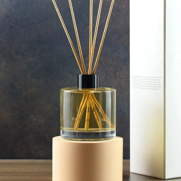 Hot Sell Round Fragrance Diffuser Bottle Screw Wood Lid Reed Diffuser Bottle