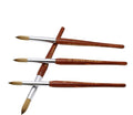 Superior Quality Red Wood Handle Round Flat Head Crystal Painting Pen Different Sizes 100% Pure Kolinsky Acrylic Nail Art Brush