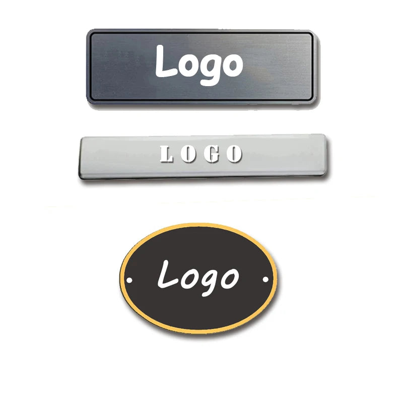 Personalized Garment Bag Accessories Plate Gold Metal Clothing Label Custom Name Tag Brand Sticker Custom Logo