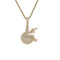 CN326 Bling Bling Brass Prong Setting Zircon Jewelry CZ Pendants Iced Out Hip Hop Necklace