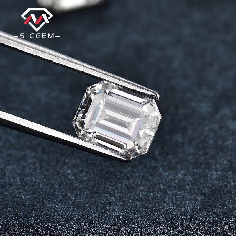 SICGEM 2 Carat Loose Emerald Cut Moissanite Gems Price Per Carat