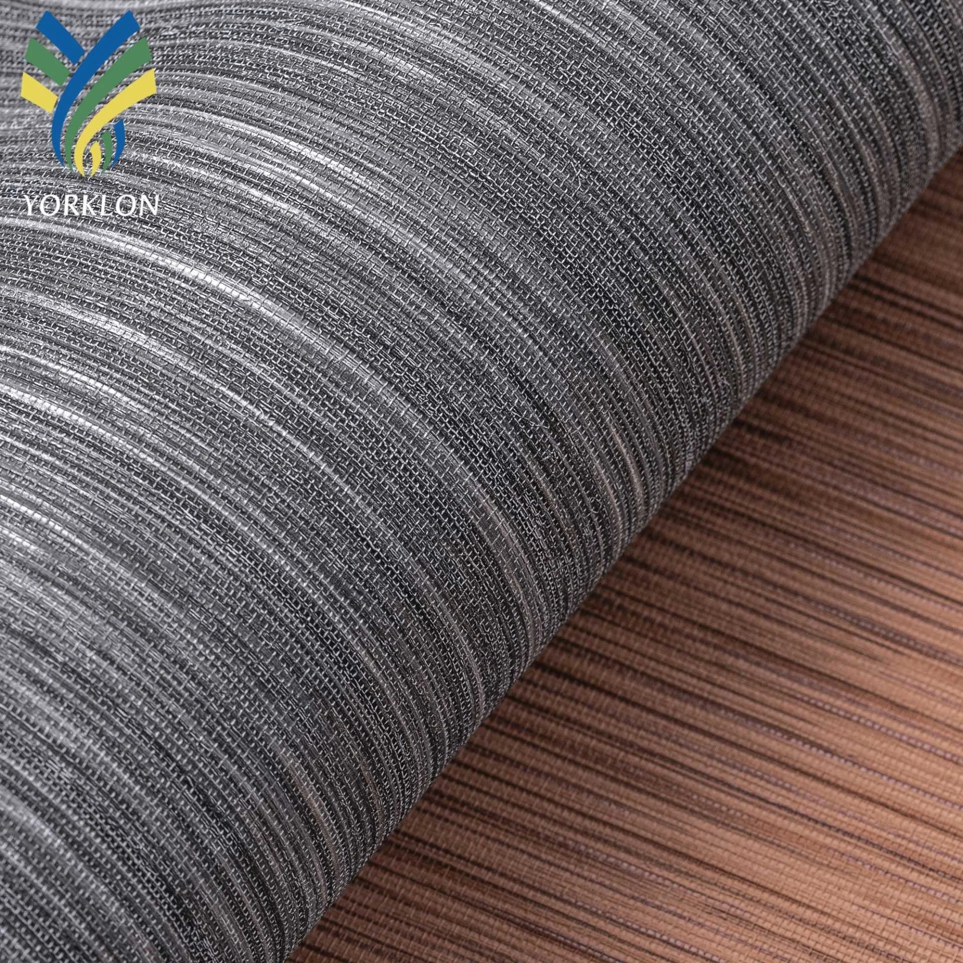 Modern Style Waterproof Nature Grass Cloth Woven Textured PVC Vinyl Wallpaper for Bedroom and Hotel Rooms Fabric Wallcoverings