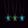 Fashion Hollow Turtle Glow in the Dark Necklaces Women Creative Animal Tortoise Luminous Pendant Necklace (KN5416)