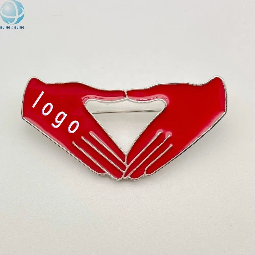 Graduation Gifts Custom Red Enamel Sorority Delta Gesture Pins Crystal Red 1913 Sister Greek Brooches