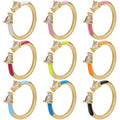 Colorful Enamel Double Hearts Rings Adjustable Open Ring Jewelry for Teen Girls Women