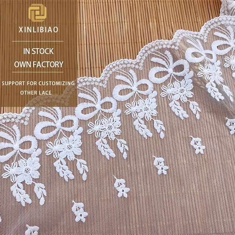 Milk Silk Lace Water-soluble Embroidery Bow Mesh Clothing Accessories Manufacturer Direct Sales Soft and Comfortable Embroidery