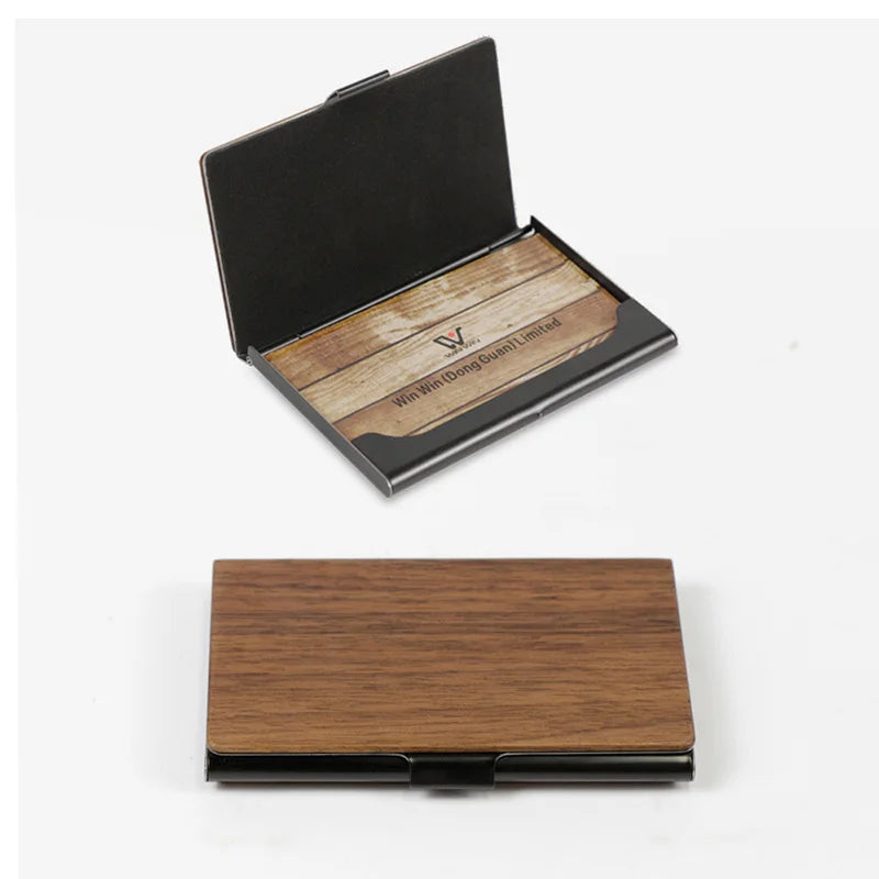 Hot Sale Wooden Business Card Holder for Men Slim Wallet with Money Clips Wood Wallet