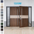 China New Design Double Doors for Houses Modern Security Entry Doors Wooden Double Entry Door