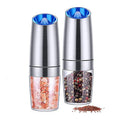 Stainless Steel Automatic Salt Pepper Mills Spice Grinder Blue LED Light Nordic Gravity Electric Salt and Pepper Grinder Set