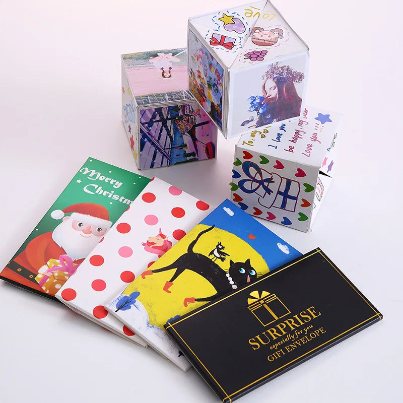 2024 Surprise Explosion Box DIY Gift Birthday Party Favor Exploding Greeting Birthday Card Surprise Box Prank for Sale