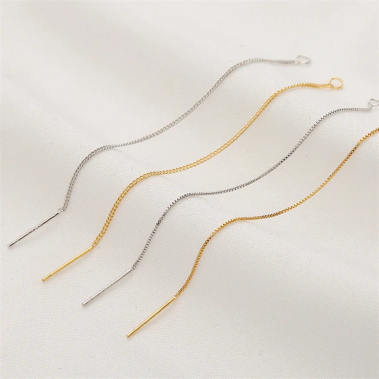 Earing Wire Geometric Classic 18K Plated Brass Box Chain Earrings for Women's Jewelry Accessories Factory Direct Sale