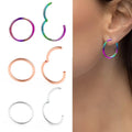 Evorte Wholesale 12G 16G Surgical Seamless Segment Clicker Stainless Steel Nose Hoop Ear Cartilage Helix Tragus Piercing Jewelry