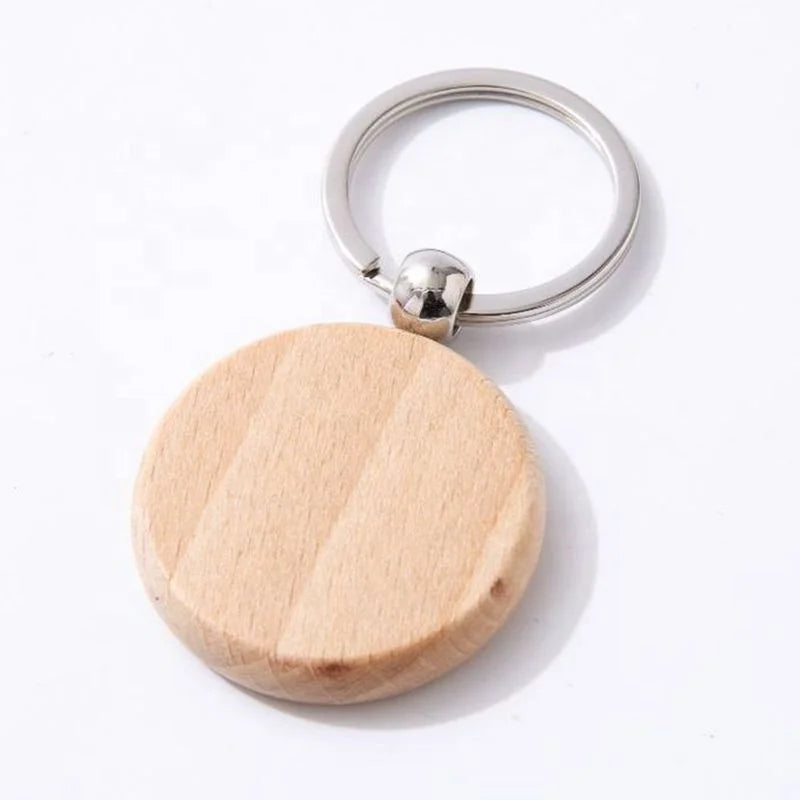 Custom Logo Engraved Named Promotional Souvenir Craft Blanks Key Chain House Key Ring Wood Keychain Surfboard Wooden Laser Bag