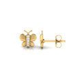 18K Gold Plated Little Girl Jewelry High Quality Tiny Butterfly Kid Cute Earrings Party Gifts Brass Jewelry for Children