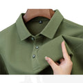 Men's Custom Logo Embroidered Solid Green  Shirts Performance Cotton Long Sleeve Quick Dry Casual Outfits Long Length Green