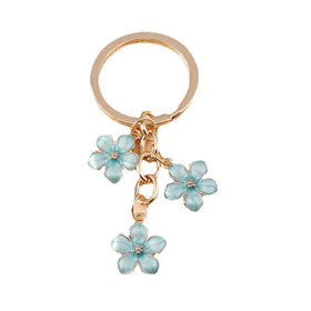 Cute Enamel Flower Keychain Colorful Sakura Flower Key Ring Sweet Key Chains for Girls Bag Charm Accessories DIY Jewelry Gift