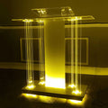 Clear Acrylic Podium Stand with Wide Reading Surface Easy-to-Assemble Recyclable for Churches Conference Rooms Classrooms