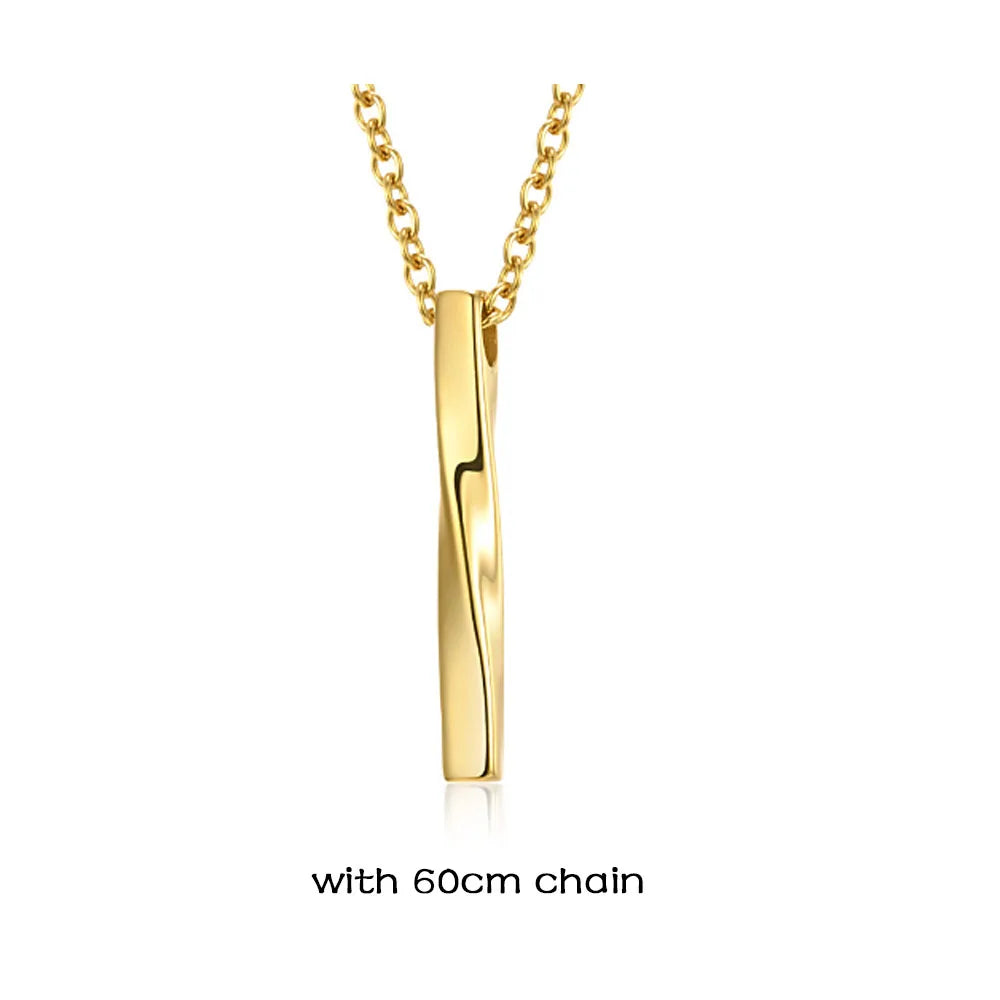 Wholesale Fashion Chic Stainless Steel Metal Vertical bar Pendant Necklace Charm Men Necklaces Jewelry Supplier