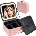 Travel Makeup Bag case with Led Light Mirror Portable Anti-theft Zipper Portable Anti-theft Zipper Led Makeup Bag