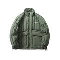 Custom Men's Cotton Jacket for Winter Stand Collar & Vertical Design