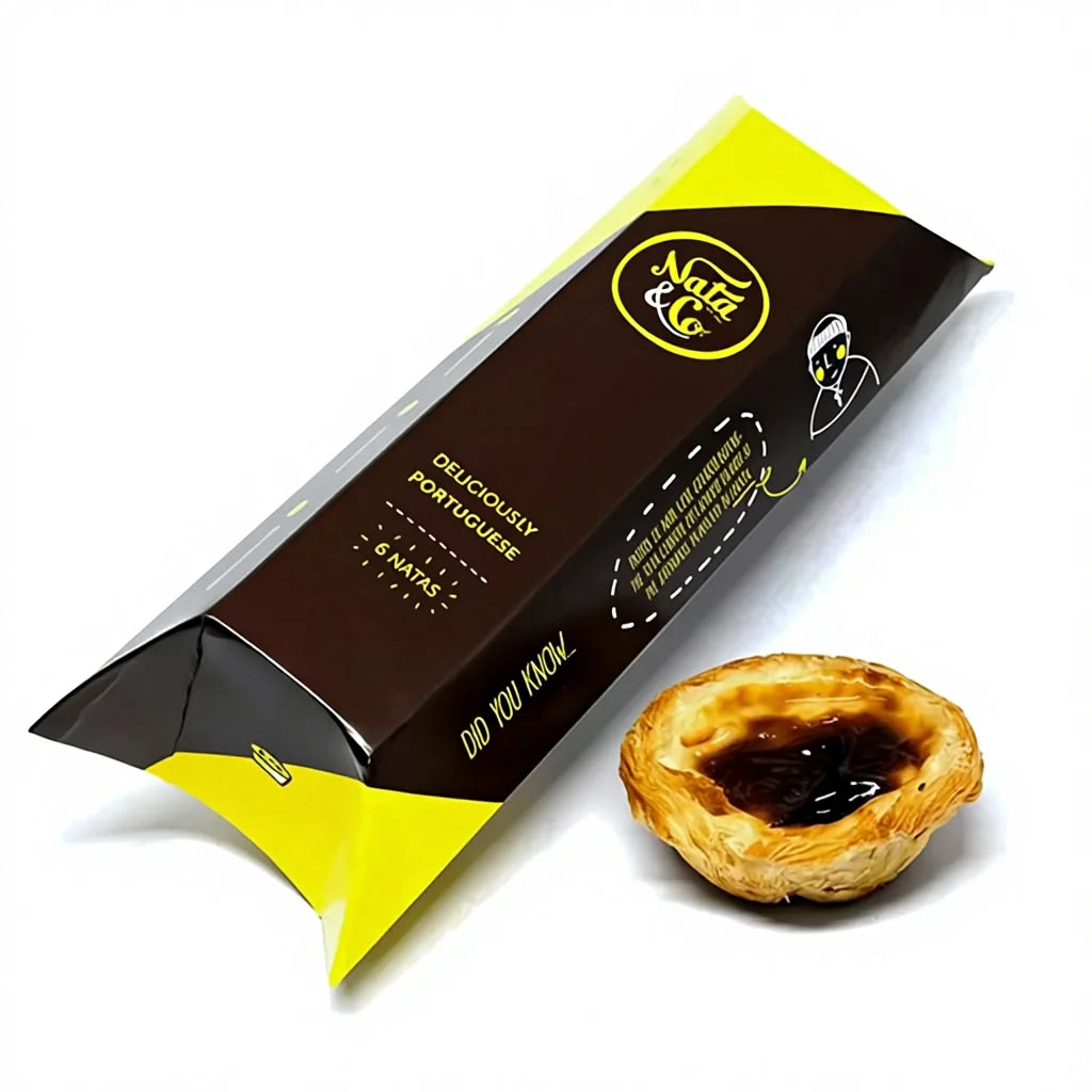 Hot Selling Personalized Food Grade Paper Bakery Packing Pastel De Nata Packaging Box Pillow Box for Custard Tarts